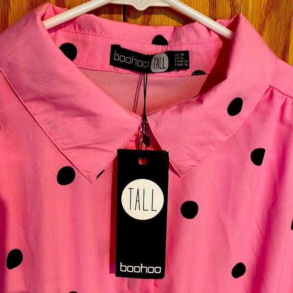 Barbie Pink Boohoo Polkadot Skater Dress NWT - Picture 3 of 3